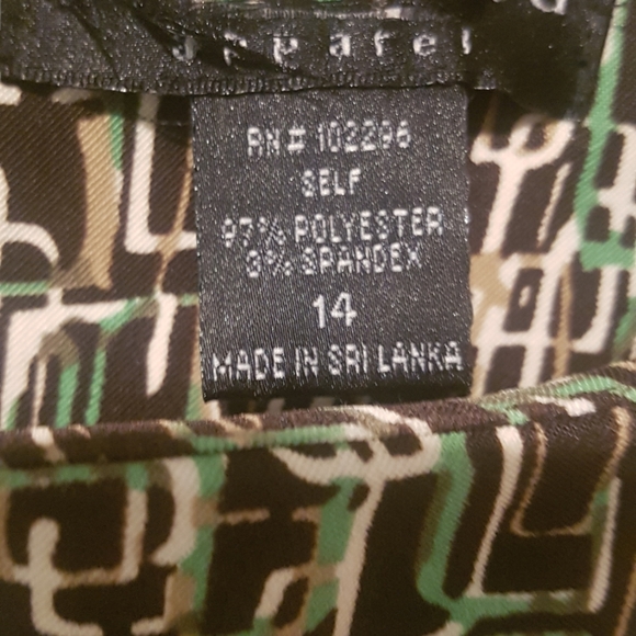 Connected Apparel Brown Geometric Print dress size 14 - Picture 3 of 5